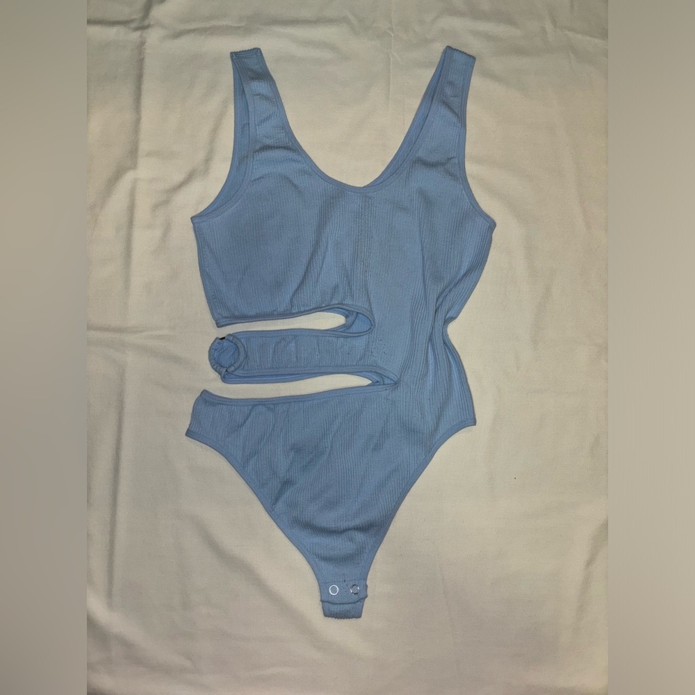 Fitted light blue bodysuit